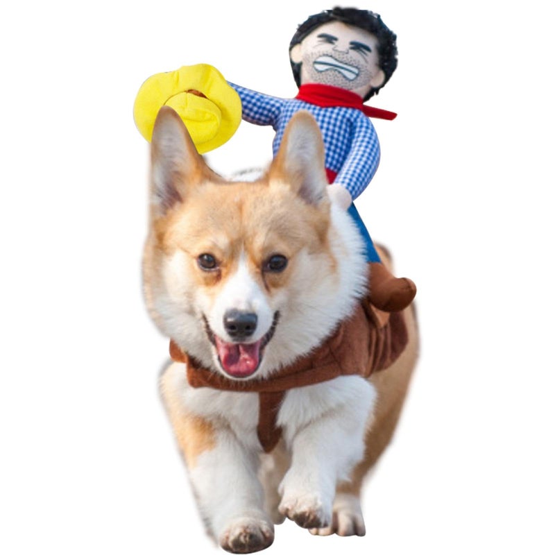 Hotumn Dog Costume Pet Costume Pet Suit Cowboy Rider Style Dog Halloween Costume Pet Funny Clothes(L) - Image 2